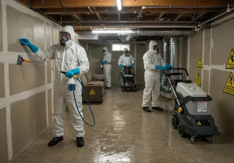 Basement Moisture Removal and Structural Drying process in El Granada, CA